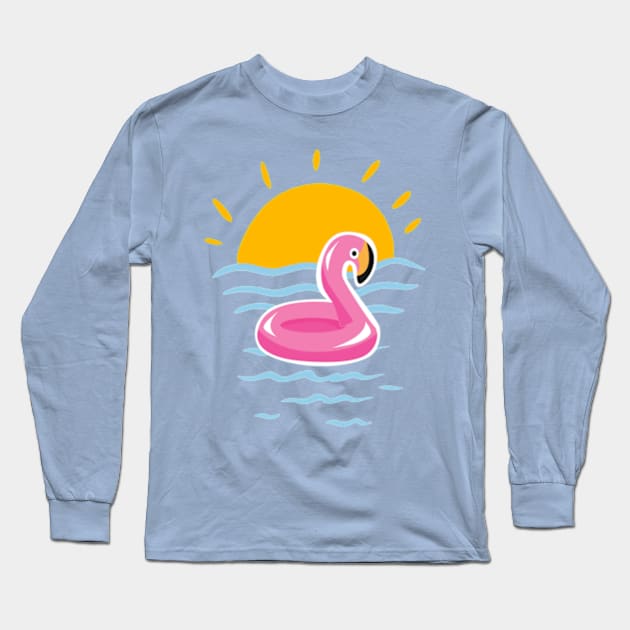 Pink Flamingo Long Sleeve T-Shirt by toskaworks